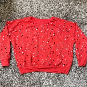 Girls Stem 7 Red Speckled Crewneck Sweatshirt. Tag gone. Approximately size 6-7